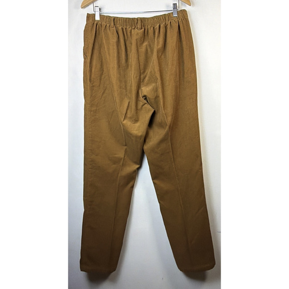 Lands' End womens size 12 brown High Rise Elastic Back Corduroy Pants Stretch - Picture 4 of 9